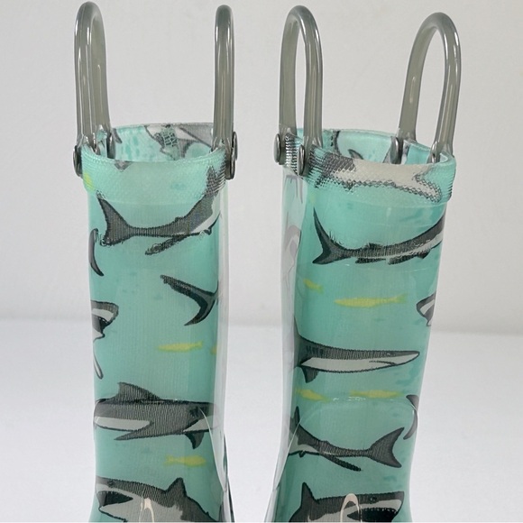 Western Chief Shark Chase Lighted Rain Boots Sz 10T - Picture 5 of 13
